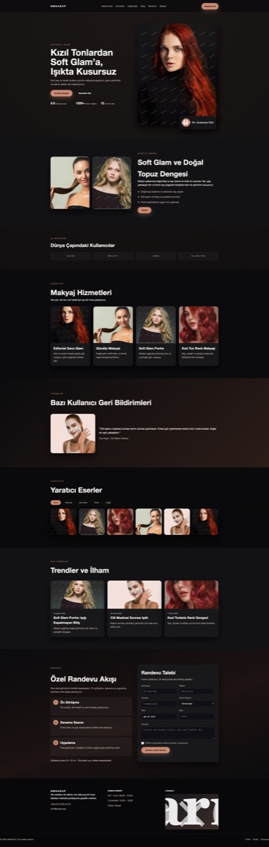 Soft Glam güzellik merkezi web sitesi proje görseli